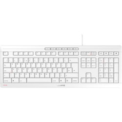 CHERRY STREAM Keyboard - Cable Connectivity - USB Interface - English (UK) - QWERTY Layout - White