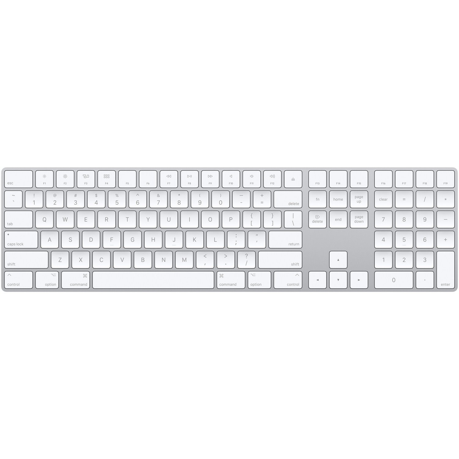 Apple Magic Keyboard - Wireless Connectivity - English (US) - QWERTY Layout - Silver, White