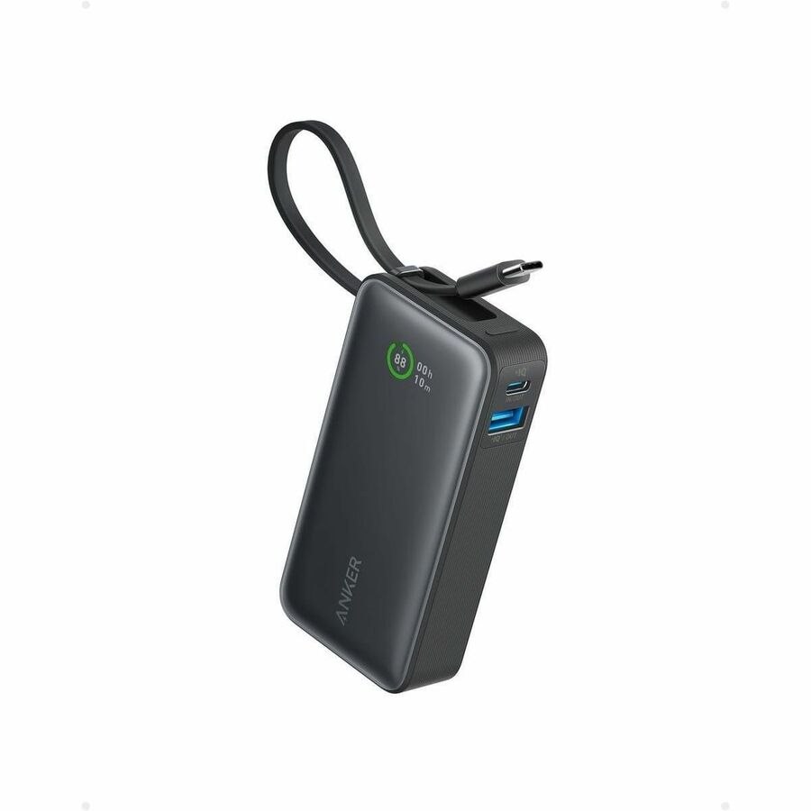 Anker Nano 10K 30W Power Bank With Built- In Usb-C Cable (Black)