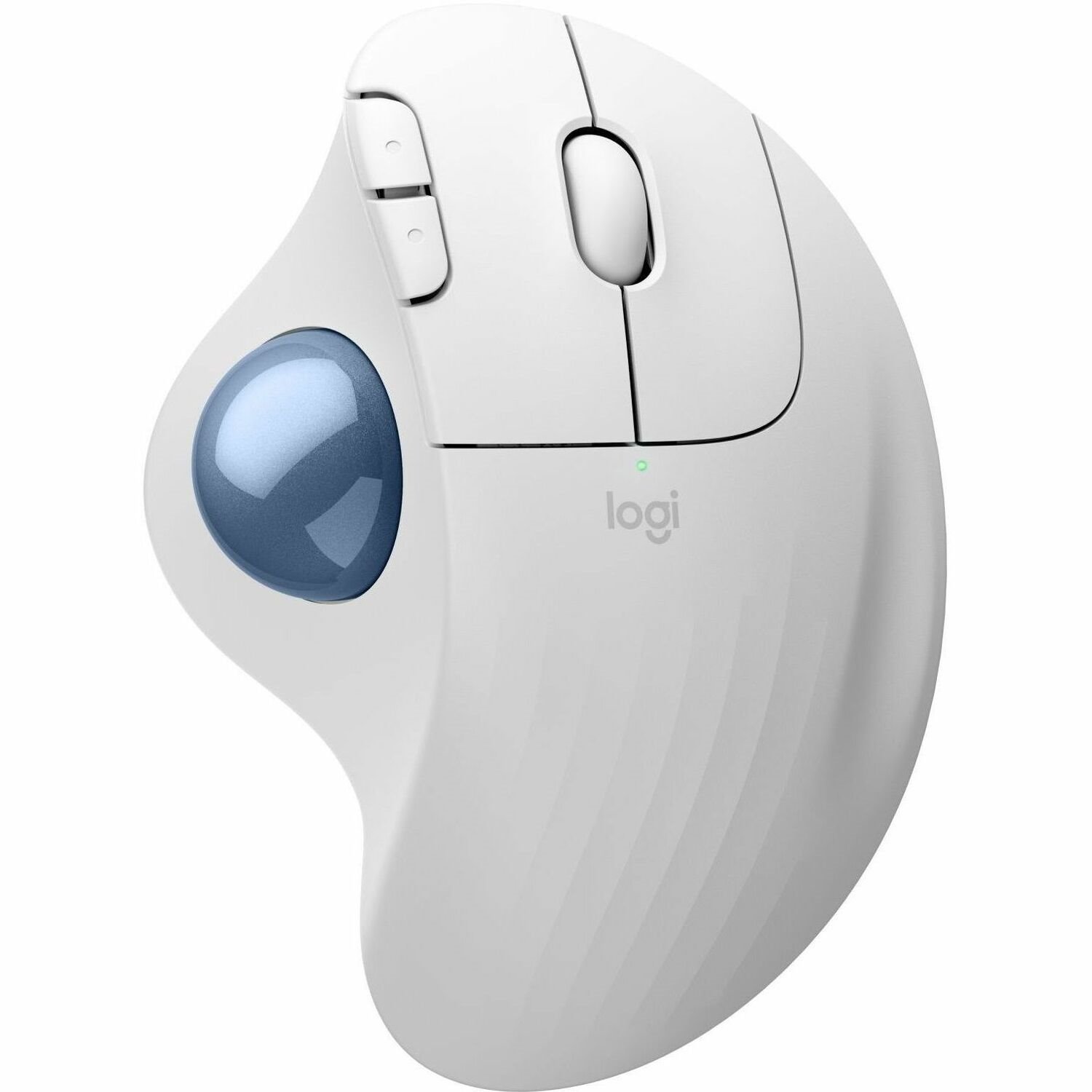 Logitech ERGO M575S Wireless Trackball Mouse, Wireless Ergonomic Mouse With Bluetooth and Encrypted Dongle, Comfortable Thumb Control, Precise and Smooth Tracking, for PC/Mac (Off-white+Blue Ball)