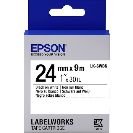 Epson LabelWorks Standard LK Tape Cartridge ~1" Black on White