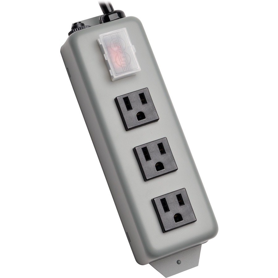 Tripp Lite by Eaton Industrial Power Strip, 3-Outlet, 6 ft. (1.8 m) Cord, NEMA 5-15P Plug, Switch Guard