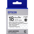 Epson LabelWorks Clear LK Tape Cartridge ~3/4 Black on Clear
