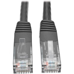 Eaton Tripp Lite Series Cat6 Gigabit Molded (UTP) Ethernet Cable (RJ45 M/M), PoE, Black, 2 ft. (0.61 m)