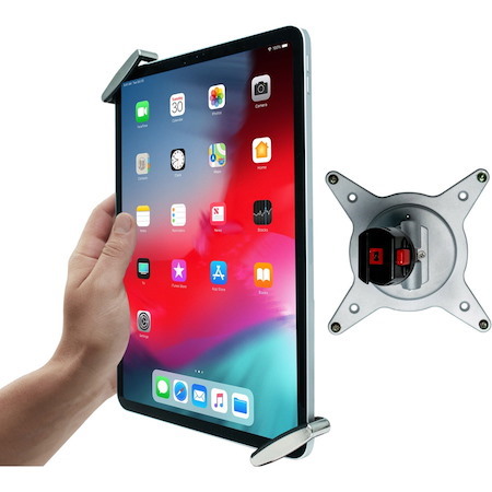 CTA Digital Tablet Security Grip with Quick-Connect VESA Mount for iPad 10.2-inch (7th/ 8th/ 9th Gen.), 11-inch iPad Pro & More