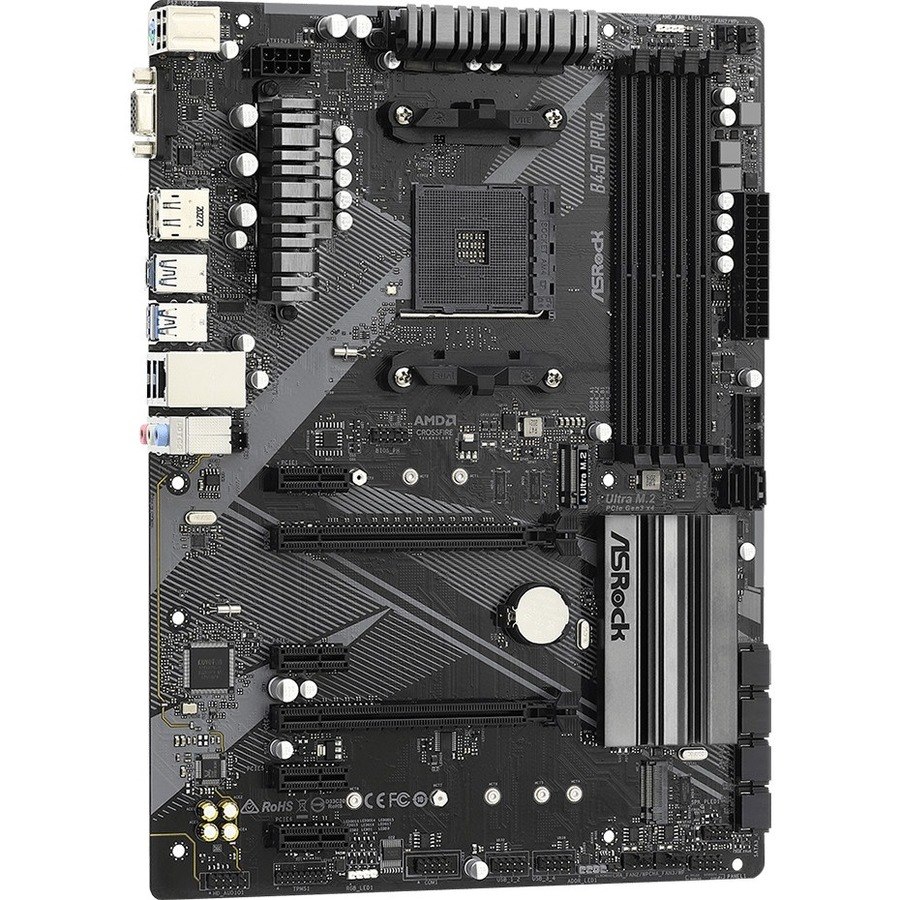 ASRock B450 Pro4 R2.0 Desktop Motherboard - AMD B450 Chipset - Socket AM4 - ATX