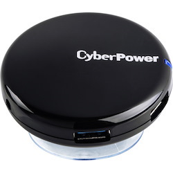 CyberPower CPH430PB USB 3.0 Superspeed Hub with 4 Ports and 3.6A AC Charger - Black