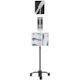 CTA Digital Compact Gooseneck Floor Stand for 7-13 Inch Tablets with Sanitizing Station & Automatic Soap Dispenser