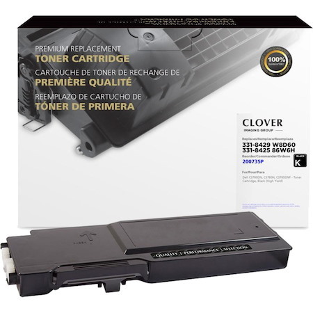 Clover Technologies High Yield Laser Toner Cartridge - Alternative for Dell 331-8429, W8D60, 331-8425, 86W6H - Black - 1 Pack