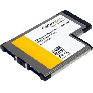 StarTech.com 2 Port Flush Mount ExpressCard 54mm SuperSpeed USB 3.0 Card Adapter