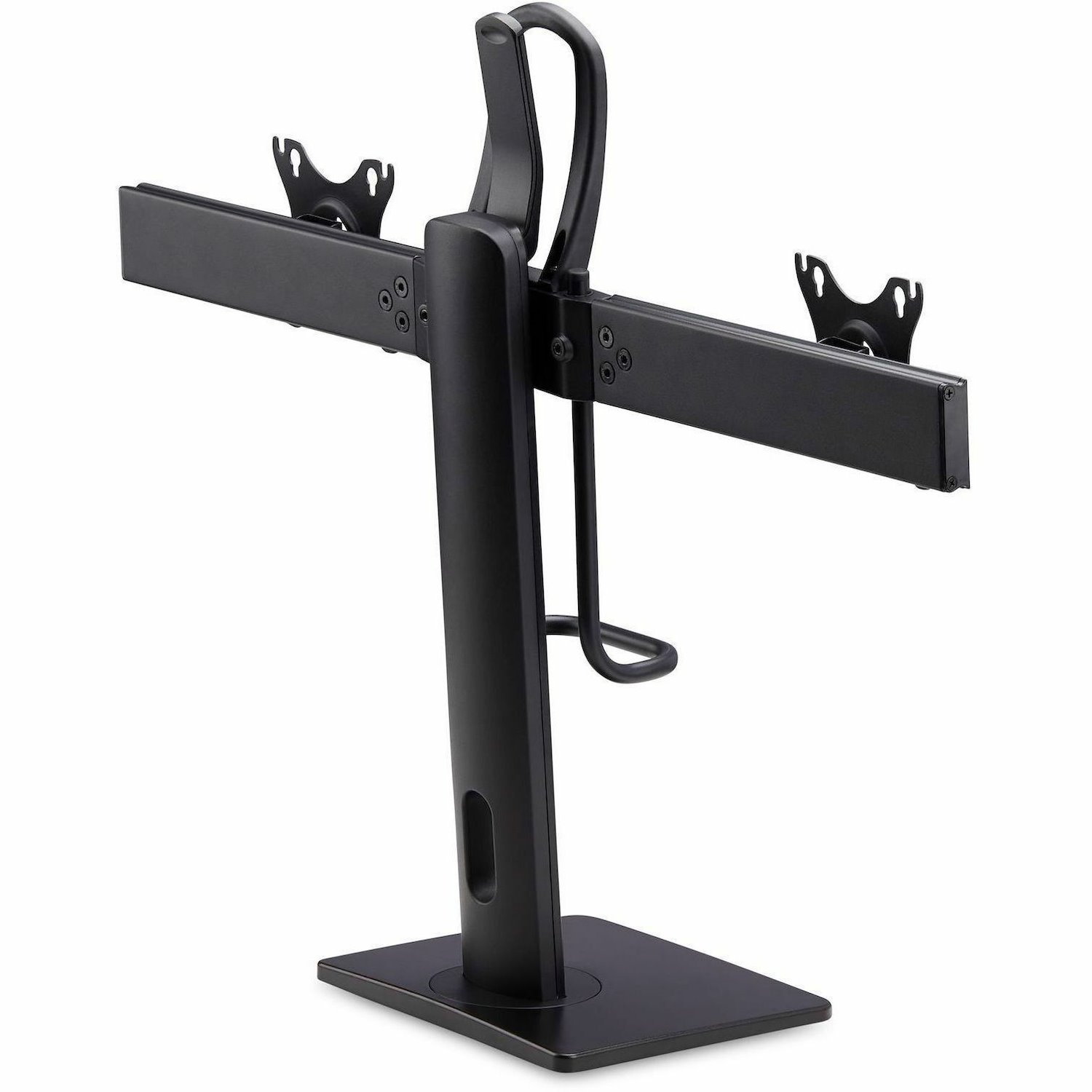 StarTech.com Crossbar Dual Monitor Desk Stand For 27inch Screens, Max Cap 26.4lb, VESA Mount 75x75/100x100, Toolless Height Adjustment