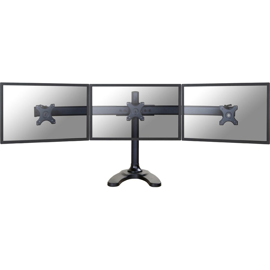 Newstar Tilt/Turn/Rotate Triple Desk Stand for three 10-27" Monitor Screens, Height Adjustable - Black