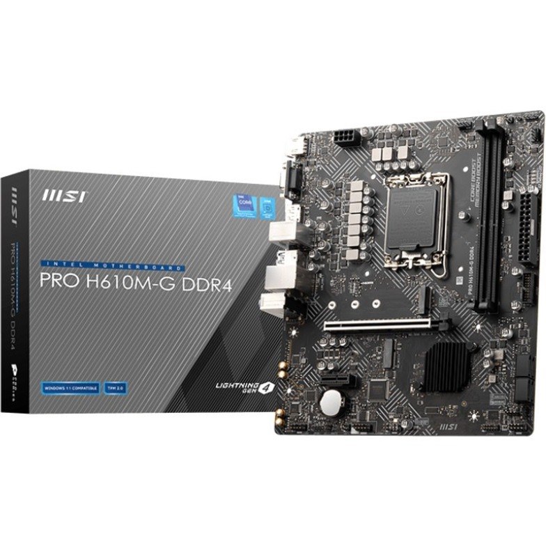 MSI H610M-G DDR4 Gaming Desktop Motherboard - Intel H610 Chipset - Socket LGA-1700