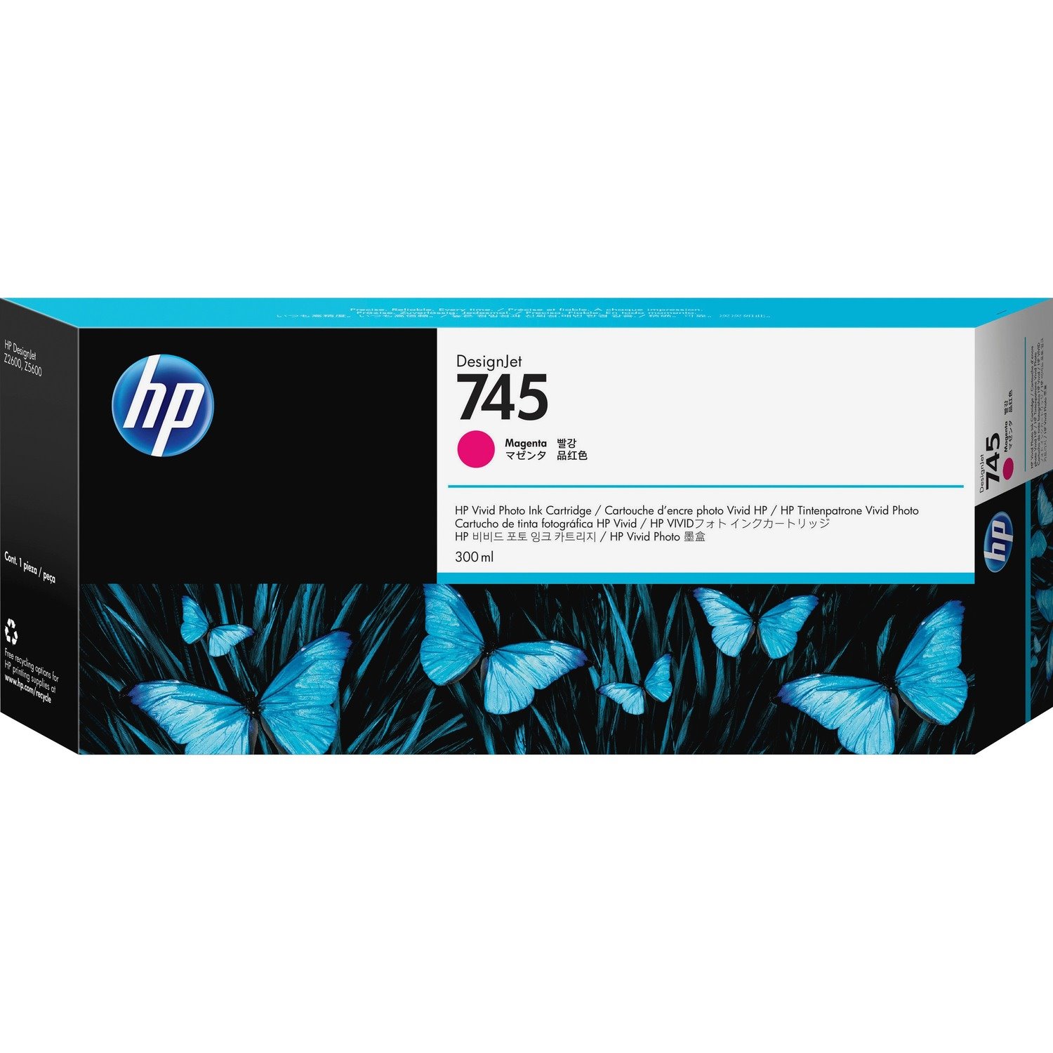 HP 745 Original Inkjet Ink Cartridge - Magenta - 1 Pack