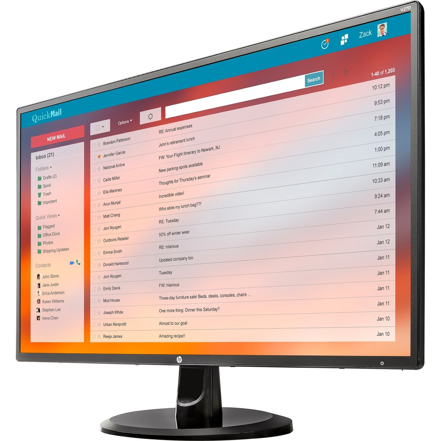 HP Business V270 68.6 cm (27") Full HD LED LCD Monitor - 16:9 - Black