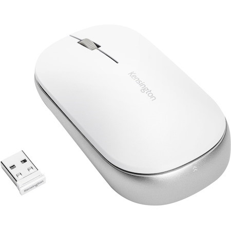 Kensington SureTrack Mouse - Bluetooth/Radio Frequency - USB 2.0 - Optical - 3 Button(s) - White - 1 Pack - TAA Compliant