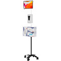 CTA Digital Compact Security Gooseneck Floor Stand for 7-13 Inch Tablets with Sanitizing Station & Automatic Soap Dispenser