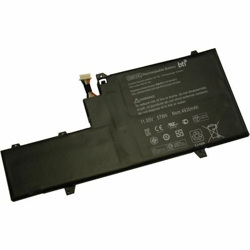 BTI 863280-855-BTI 11.55V 57WHR LI-ION BATTERY 863280-855, OM03057XL-PL, OM03XL ELITEBOOK 1030 G2, ELITEBOOK X360 1030 G2, X360 1060 G2