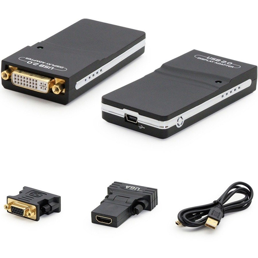 AddOn Lenovo 45K5296 Compatible USB 2.0 (A) Male to DVI-I (29 pin) Female Black Adapter Including 1ft Cable