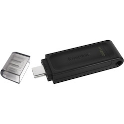 Kingston DataTraveler 70 DT70 32 GB USB 3.2 (Gen 1) Type C Flash Drive - Black