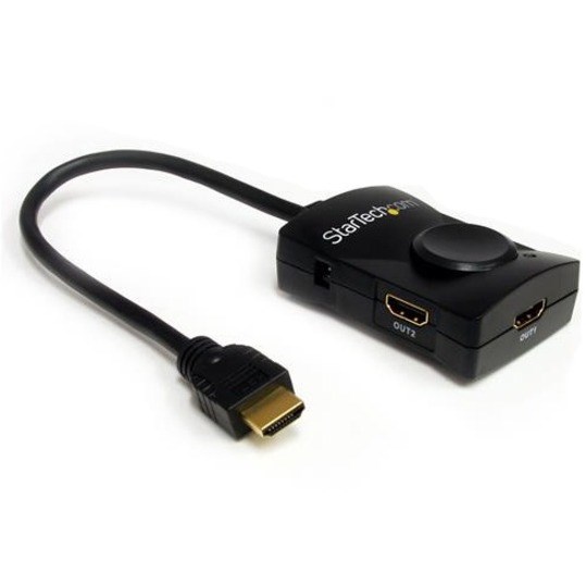 StarTech.com HDMI Splitter 1 In 2 Out - 1080p - 2 Port - USB-Powered - HDMI Multi Port - HDMI Audio Splitter
