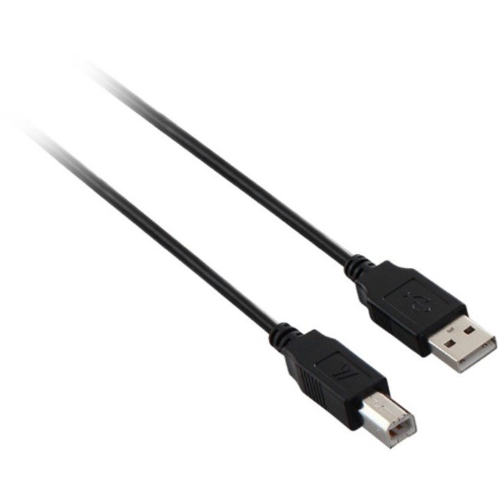 V7 Black USB Cable USB 2.0 A Male to USB 2.0 B Male 2m 6.6ft