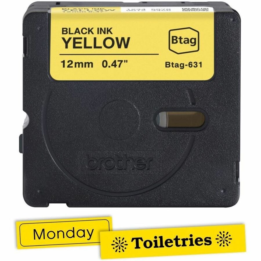 Brother P-touch BTAG-631 Black on Yellow Label Tape