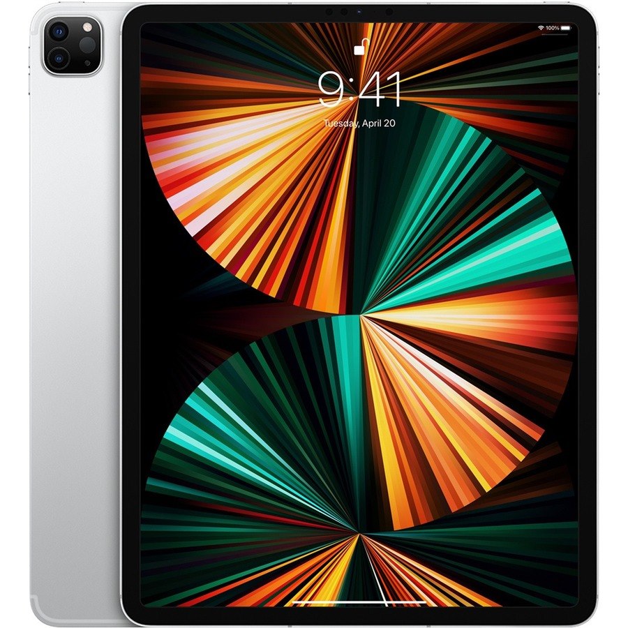 Apple iPad Pro (5th Generation) A2379 Tablet - 12.9" - Apple M1 - 8 GB - 256 GB Storage - iPadOS 14 - 5G - Silver