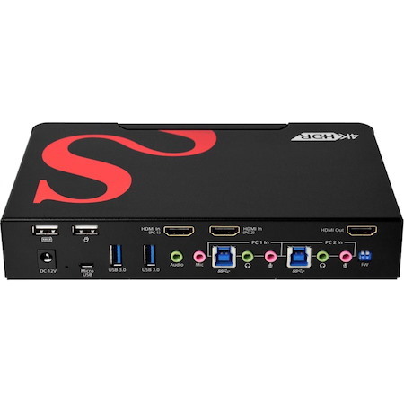 SIIG 2-Port HDMI 4K60Hz HDR Smart Console KVM Switch with USB 3.0 Multi-Media