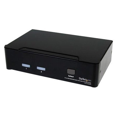 StarTech.com 2-Port USB HDMI KVM Switch with Audio and USB 2.0 Hub