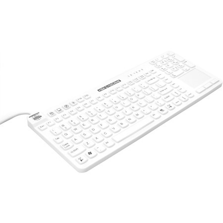 Man & Machine Really Cool Touch Keyboard - Cable Connectivity - USB Interface - TouchPad - Hygienic White