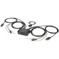 StarTech.com 2 Port DisplayPort KVM Switch - 4K 60Hz - UHD DP 1.2 USB KVM Switch w/ 4ft Cables & Audio - Bus Powered & Remote Switching