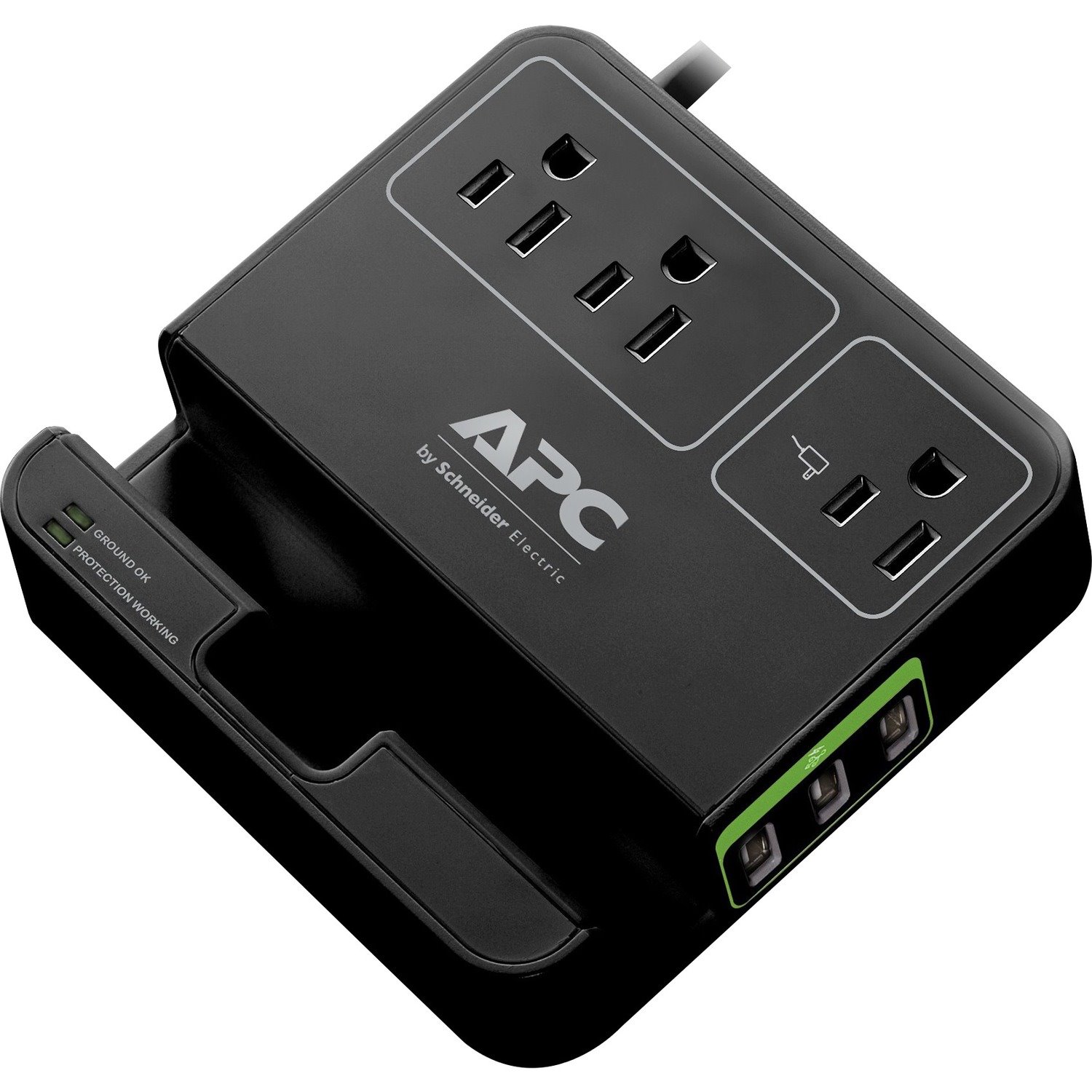 APC by Schneider Electric Essential SurgeArrest, 3 Outlets, 3 USB Charging Ports, 120V, Black