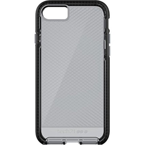 Tech21 Evo Check Case for Apple iPhone 7 Smartphone - Translucent with Checkered Pattern - Smokey, Black