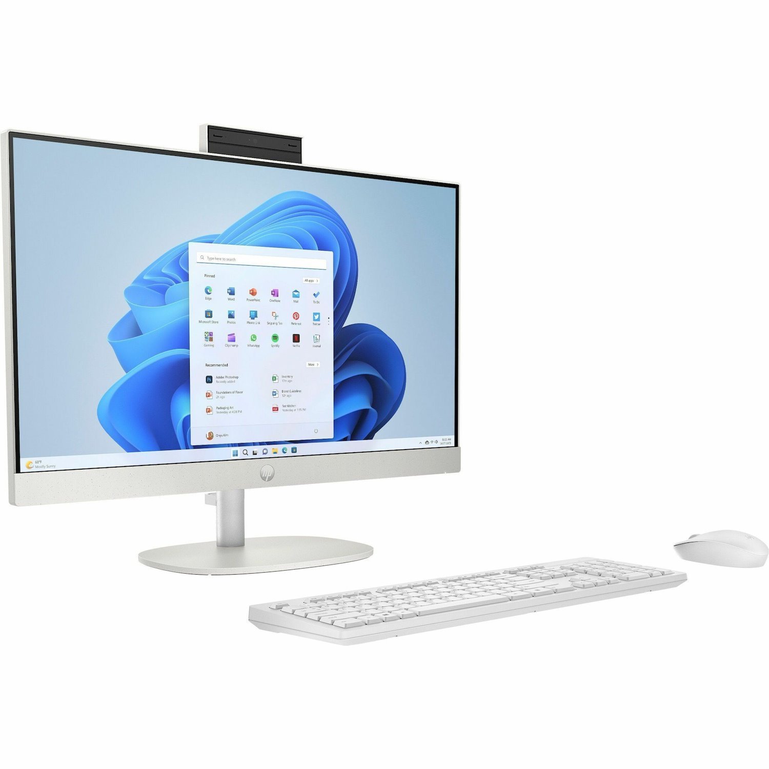 HP 24-cr0000 24-cr0057c All-in-One Computer - Intel Core i7 13th Gen i7-1355U - 16 GB - 1 TB SSD - 23.8" Full HD Touchscreen - Desktop - Shell White - Refurbished