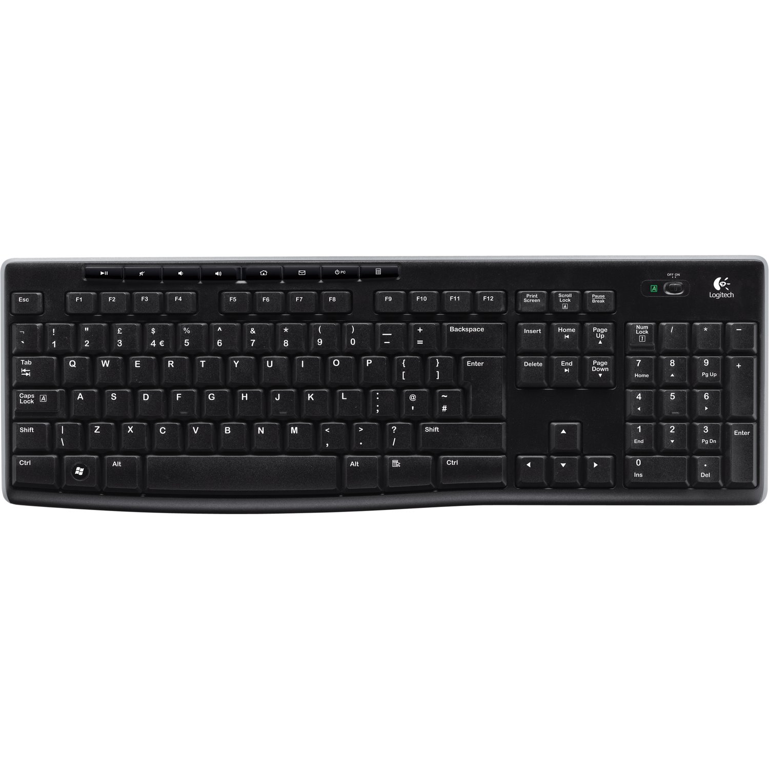 Logitech K270 Keyboard - Wireless Connectivity - USB Interface - Dutch - Black