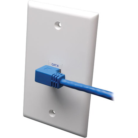 Eaton Tripp Lite Series Right-Angle Cat6 Gigabit Molded UTP Ethernet Cable (RJ45 Right-Angle M to RJ45 M), Blue, 10 ft. (3.05 m)