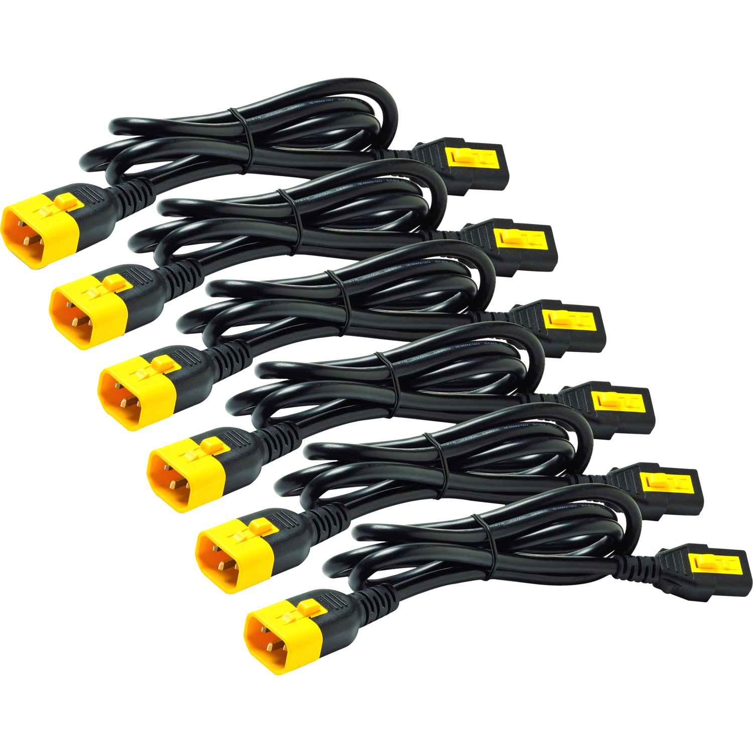 APC Power Cord Kit (6 ea), Locking, C13 to C14, 1.8m, Black (AP8706S-WW)