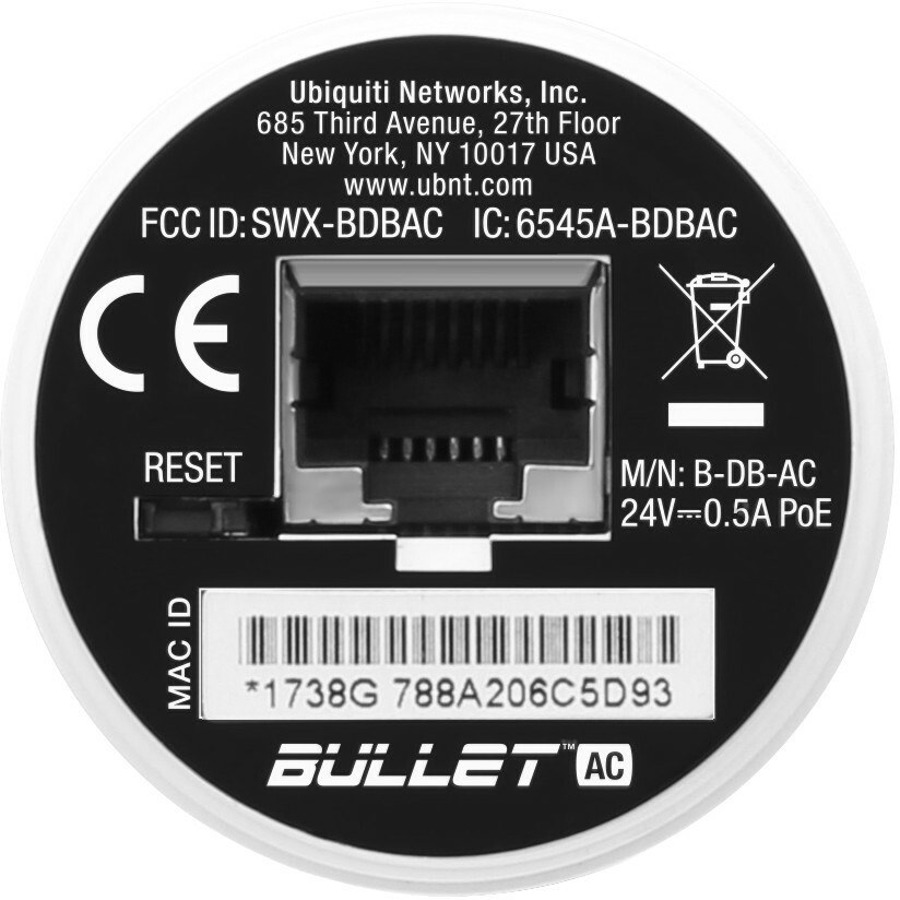 Ubiquiti Bullet B-DB-AC IEEE 802.11ac 300 Mbit/s Wireless Access Point