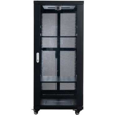 Serveredge 27U Floor Standing Rack Cabinet for Server, A/V Equipment - Black