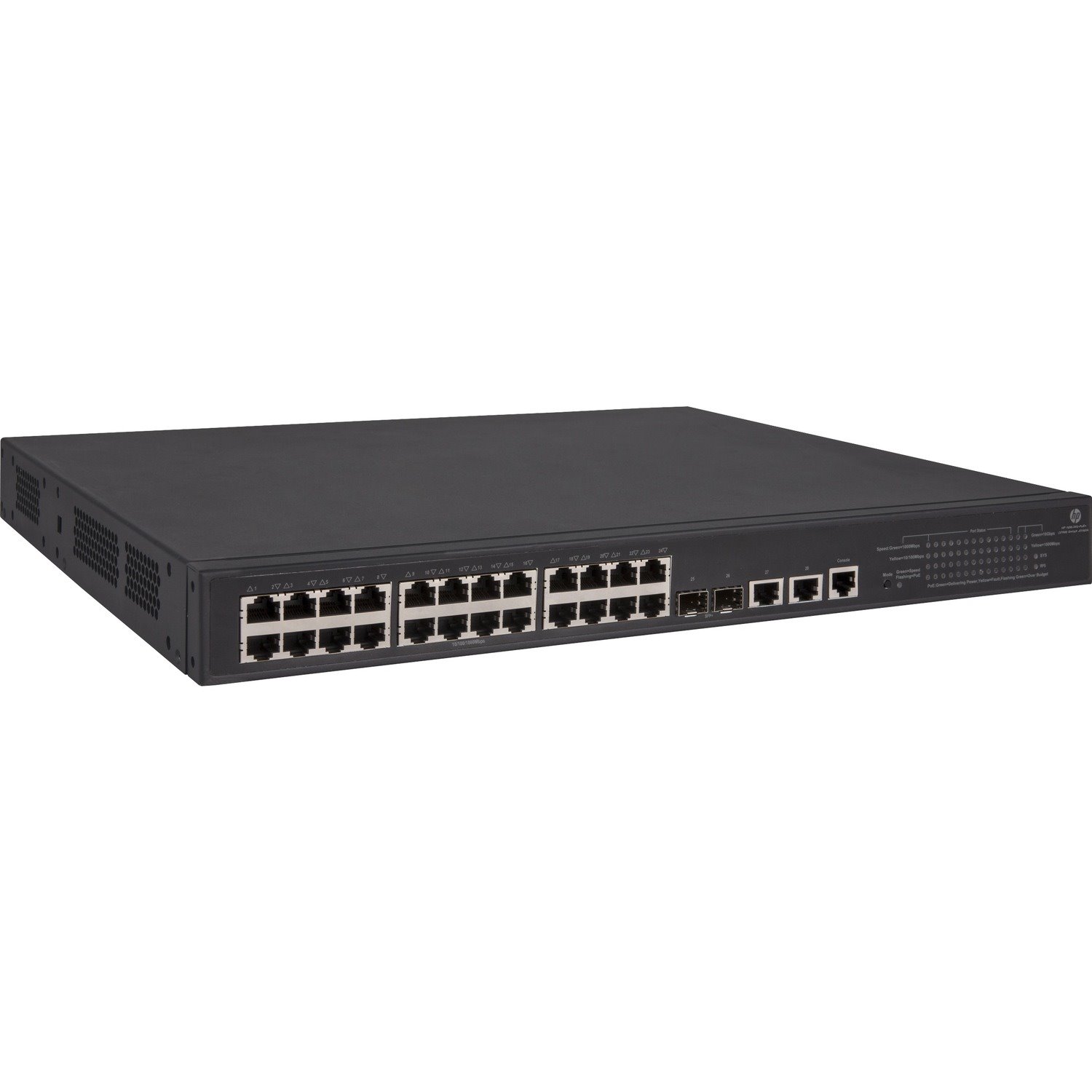 HPE 1950 1950-24G-2SFP+-2XGT-PoE+(370W) 26 Ports Manageable Ethernet Switch - Gigabit Ethernet, 10 Gigabit Ethernet - 10/100Base-TX, 10/100/1000Base-T, 10GBase-T, 10GBase-X