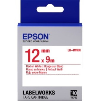 Epson LabelWorks Standard LK Tape Cartridge ~1/2" Red on White