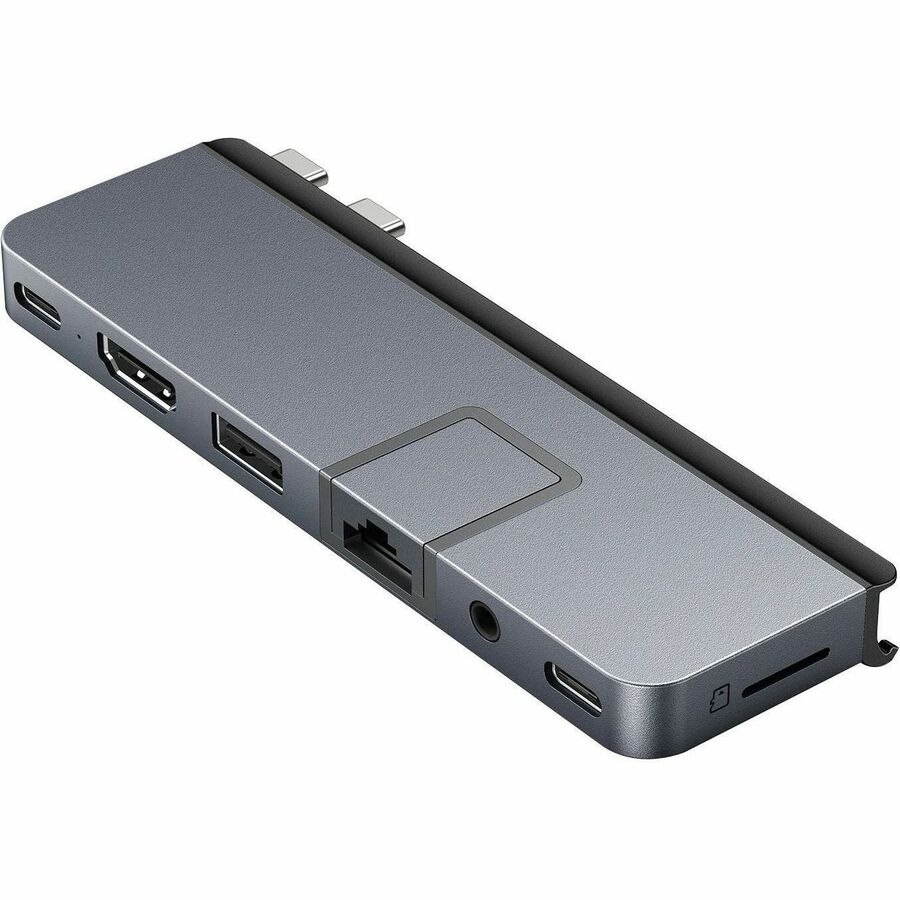 Hyper HyperDrive DUO PRO HD575-GRAY USB Type C Docking Station for Notebook/Tablet PC/Desktop PC - Memory Card Reader - microSD - Space Gray