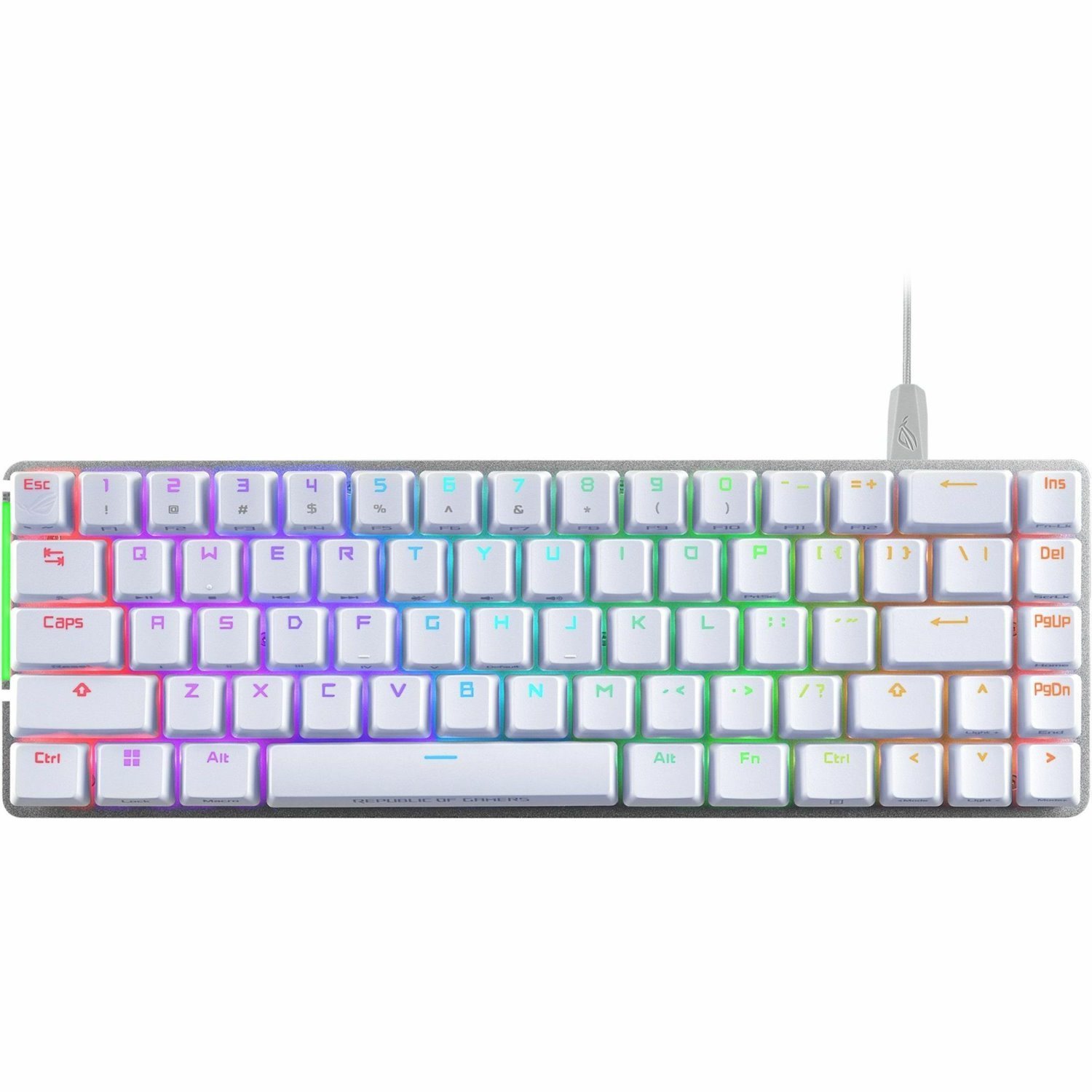 Asus ROG Falchion Ace Gaming Keyboard - Cable Connectivity - USB 2.0 Type A Interface - RGB LED - Thai, English - White