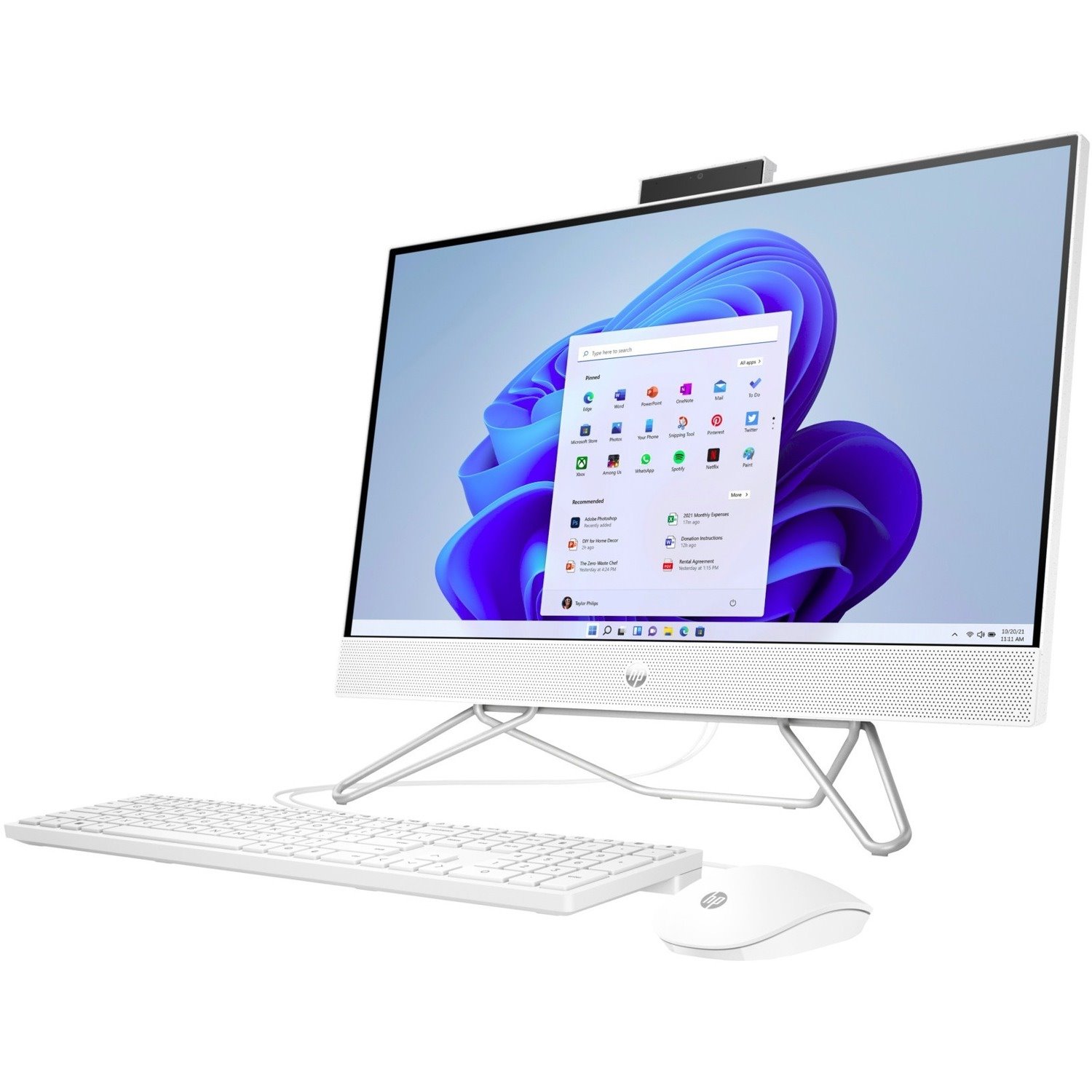 HP 24-cb1140 All-in-One Computer - AMD Ryzen 5 5625U - 8 GB - 512 GB SSD - 23.8" Full HD Touchscreen - Desktop