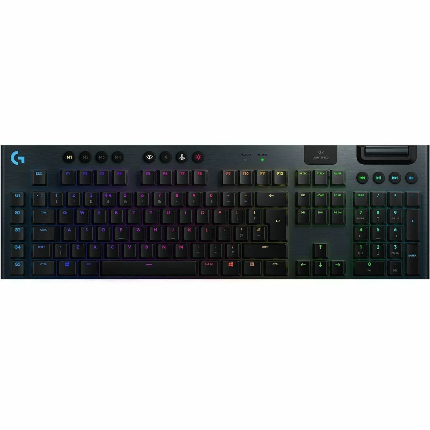 Logitech G G915 Gaming Keyboard - Wireless Connectivity - USB Interface - RGB LED - English (UK) - QWERTY Layout - Black