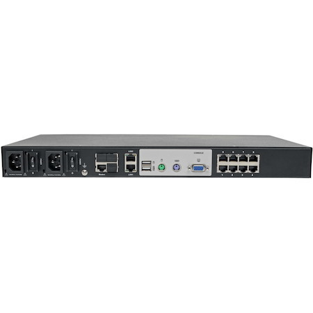 Tripp Lite by Eaton 8-Port Cat5 KVM over IP Switch with Virtual Media - 1 Local & 1 Remote User, 1U Rack-Mount, TAA
