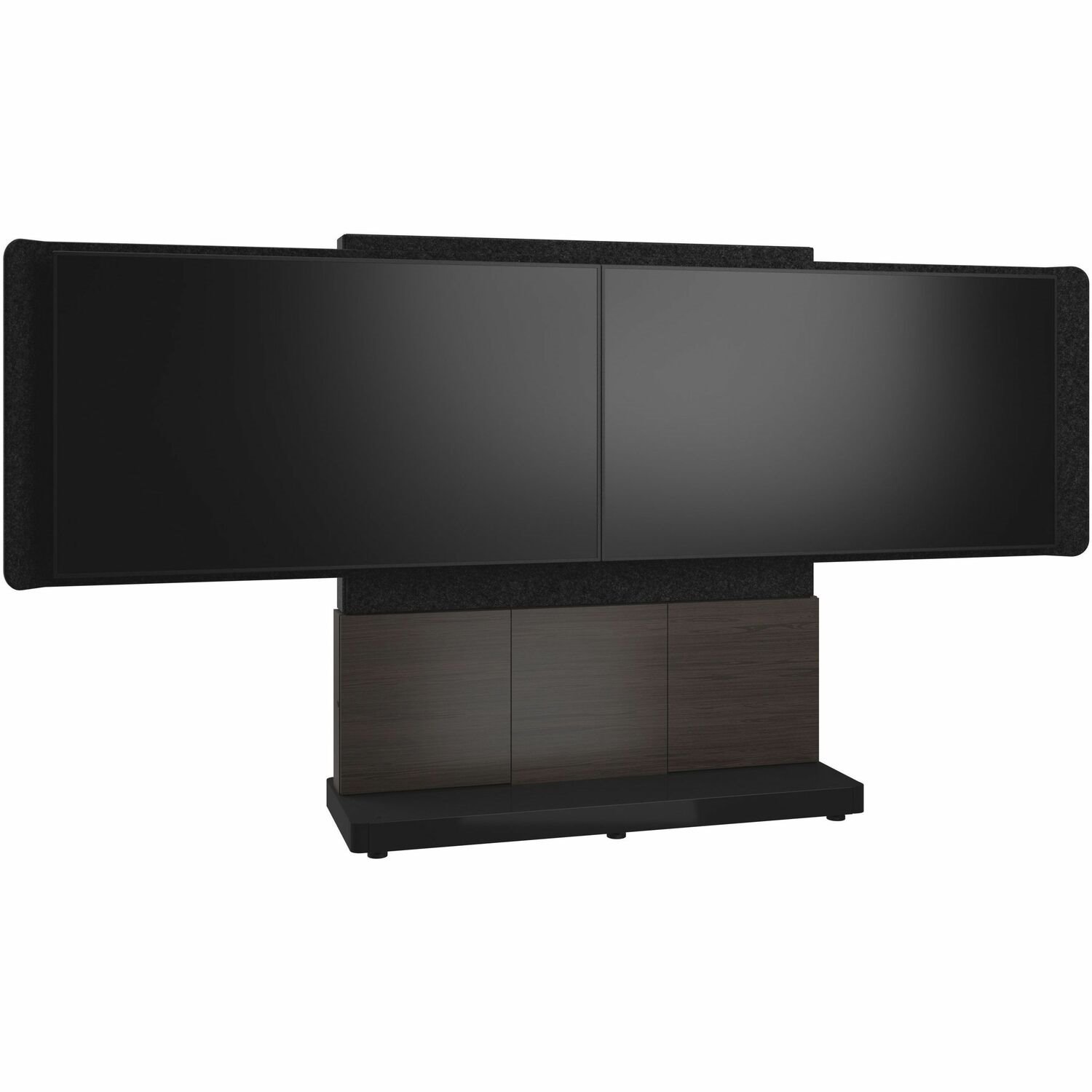 Middle Atlantic Forum Series Free-Standing 66in Dual Display Stand - 3-Bay - For Display 65-75in - Dark Finish