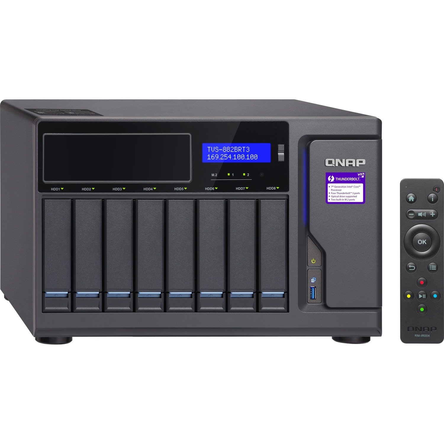 QNAP Turbo vNAS TVS-882BRT3 8 x Total Bays SAN/NAS Storage System - 512 MB Flash Memory Capacity - Intel Core i5 i5-7500 Quad-core (4 Core) 3.40 GHz - 16 GB RAM - DDR4 SDRAM Desktop