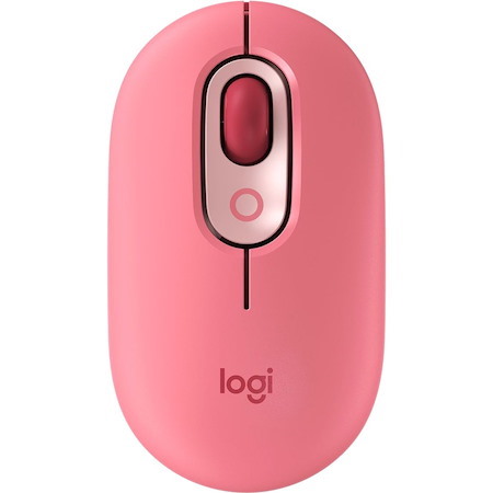 Logitech POP Mouse Mouse - Bluetooth - USB - Optical - 4 Button(s) - 2 Programmable Button(s) - Heartbreaker, Rose